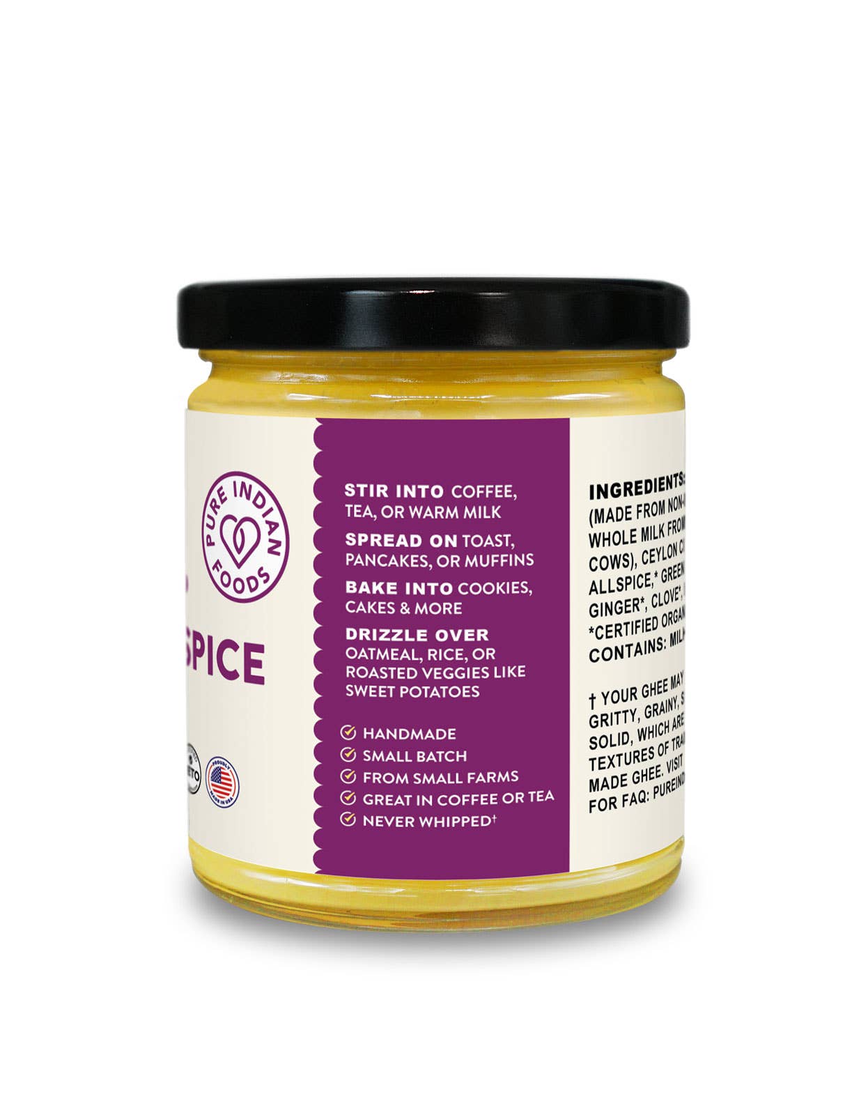 Chai Spice Ghee, Grassfed & Certified Organic - 3.4 oz