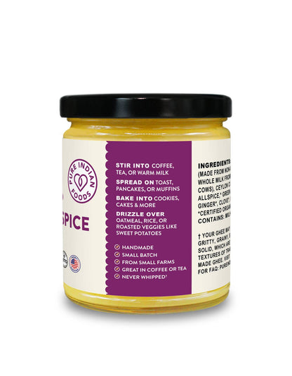 Chai Spice Ghee, Grassfed & Certified Organic - 3.4 oz