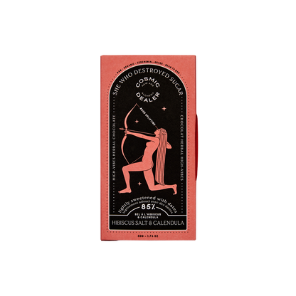 85% Dark Chocolate Bar - Mood Uplifting (Hibiscus Salt & Calendula)