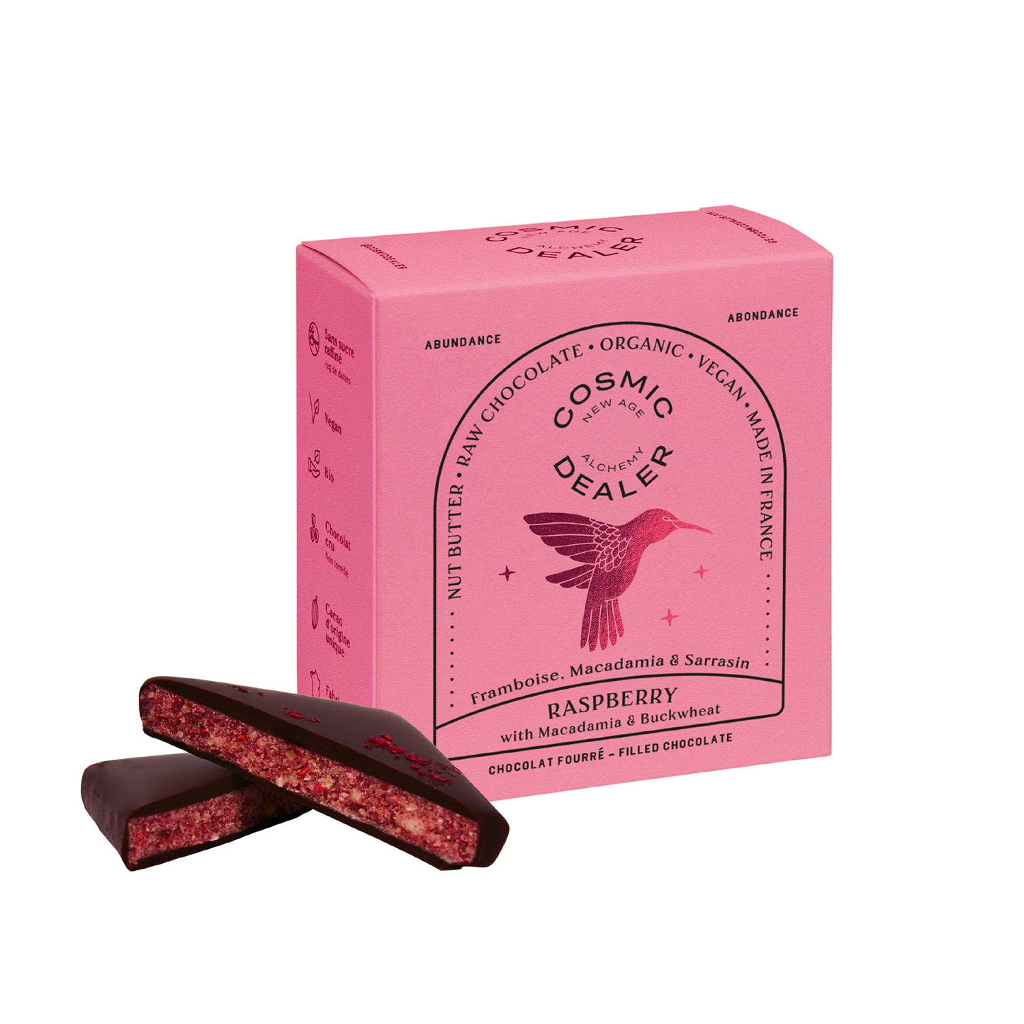 Box of 4 nut butter chocolates Raspberry