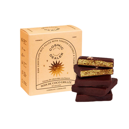 Box of 4 nut butter chocolates Toasted Coconut & Tumeric