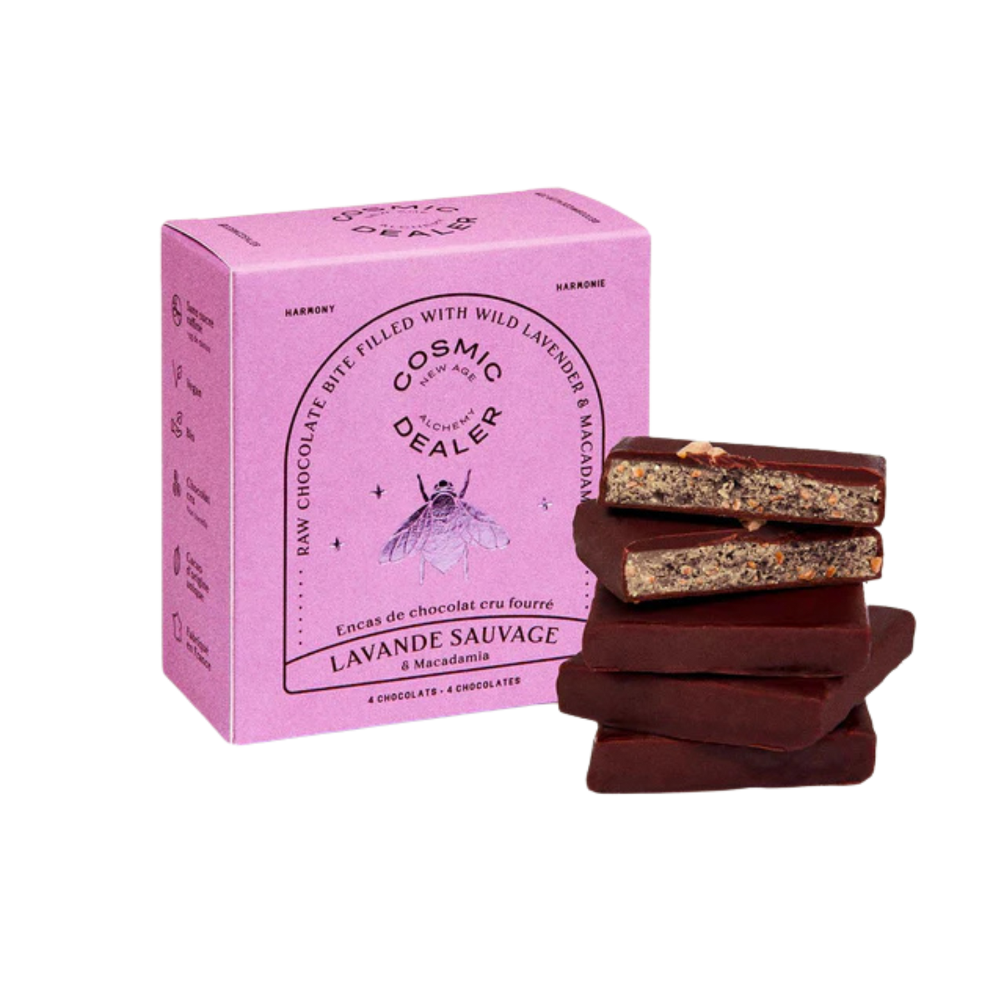 Box of 4 nut butter chocolates  Wild Lavender & Macadamia