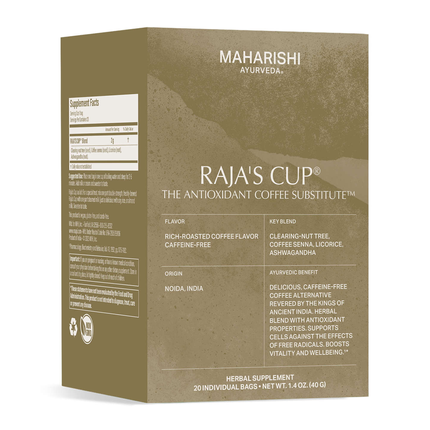 RAJA'S CUP® NATURAL COFFEE ALTERNATIVE 20 BAGS