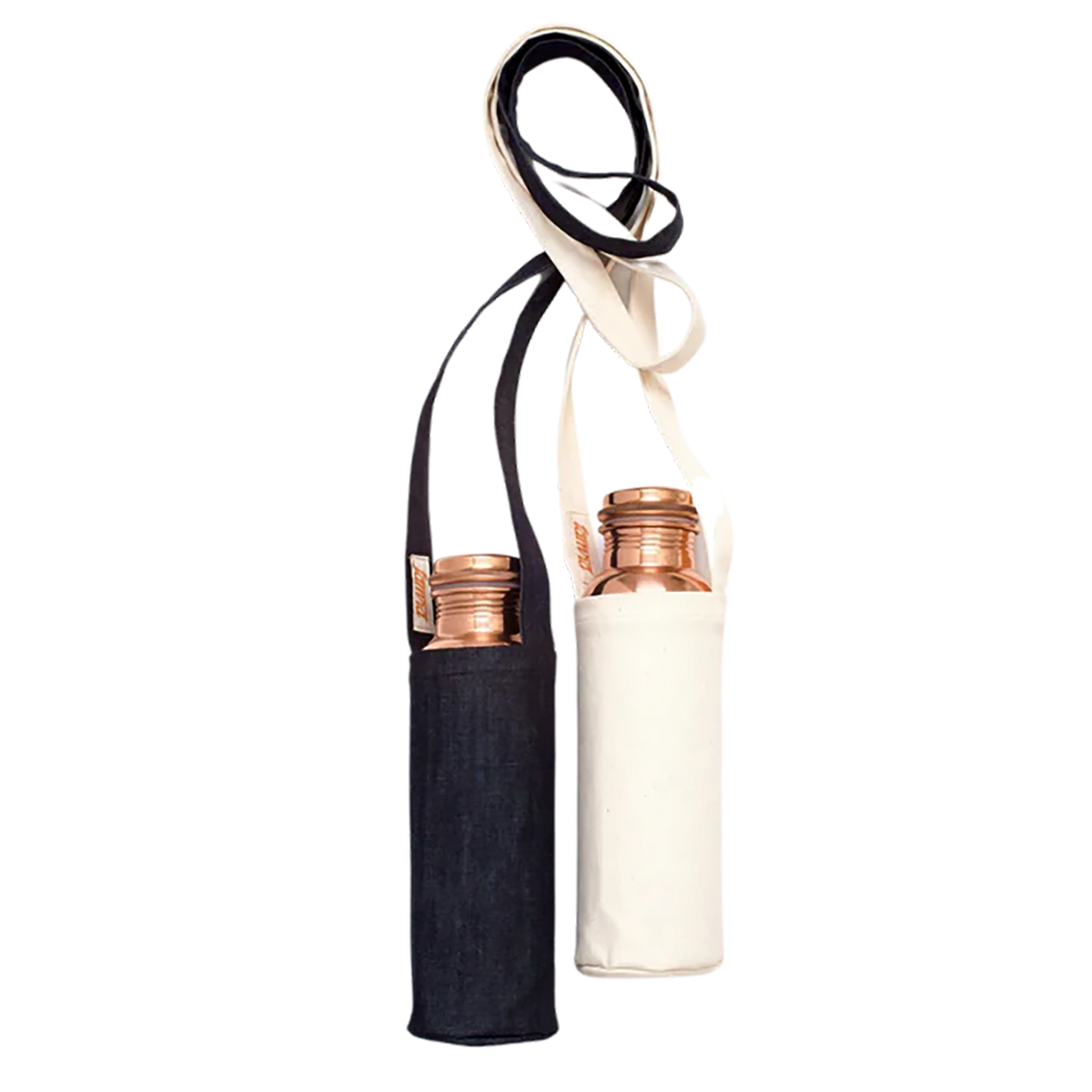 Denim Copper Water Bottle Tote